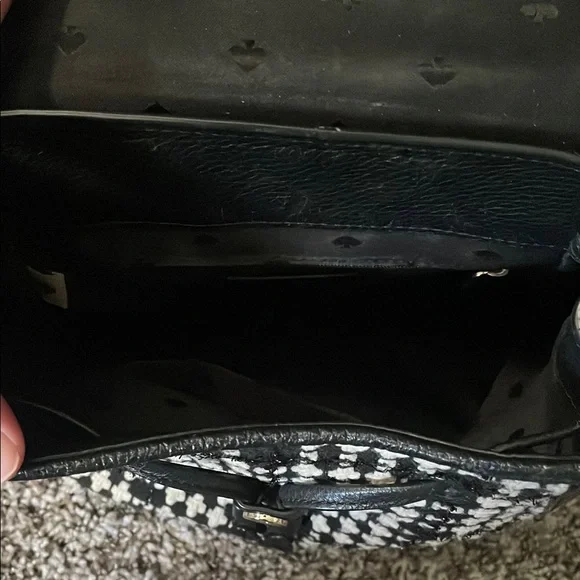 Kate Spade Black and Cream Checkered Backpack - Picture 3 of 5